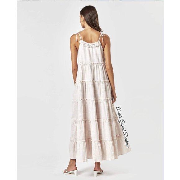 NWT, Anthropologie  Senorita Gingham Ruffled Maxi Dress - Picture 4 of 16